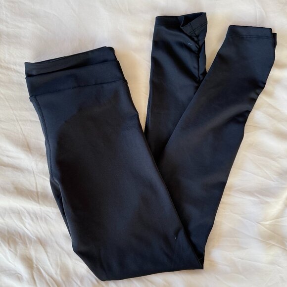 Celestine V Waist Black Shiny Leggings - Picture 5 of 7